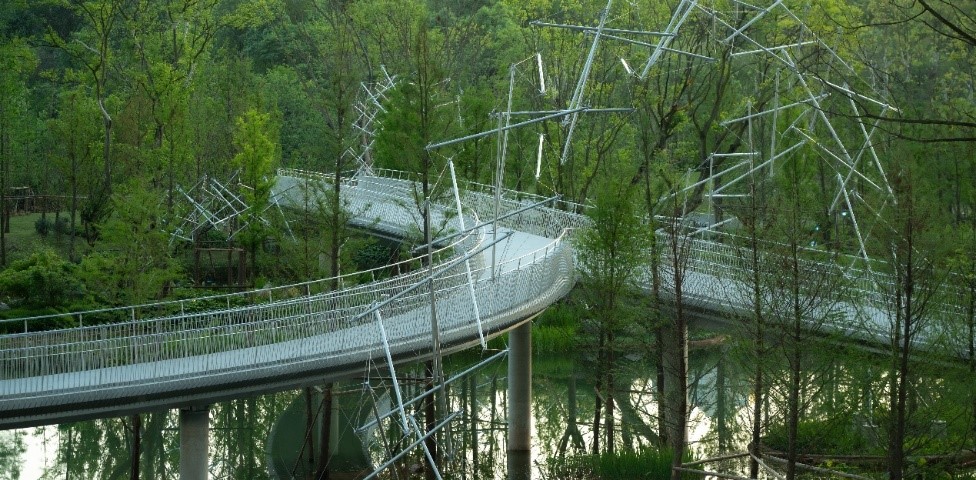 Waves Riding Tensegrity
